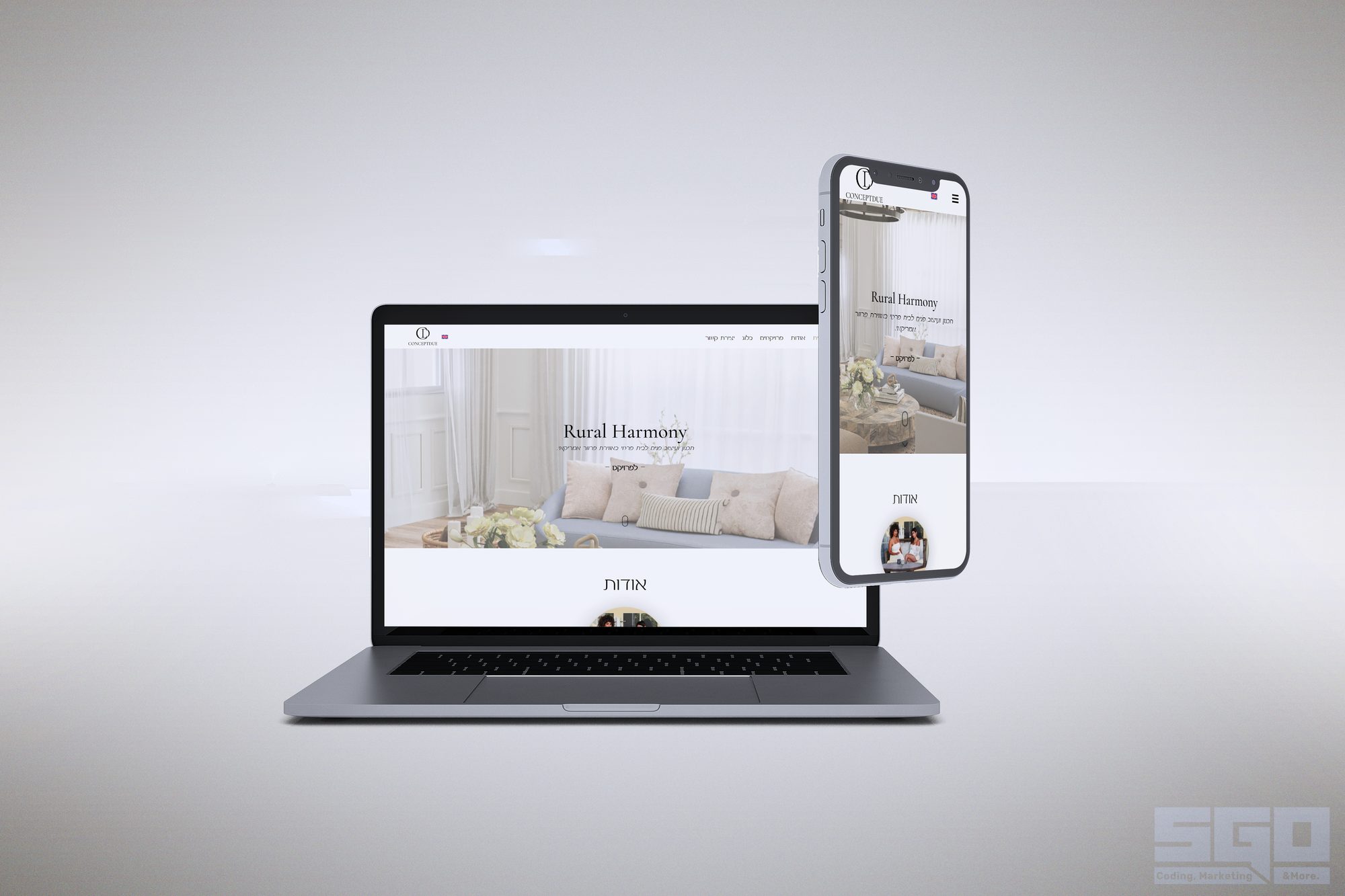 Conceptdue website mockup on laptop and mobile - SGO