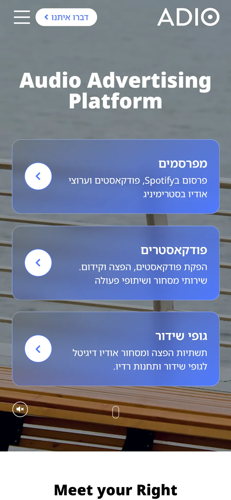 ADIO website on mobile, screen 1