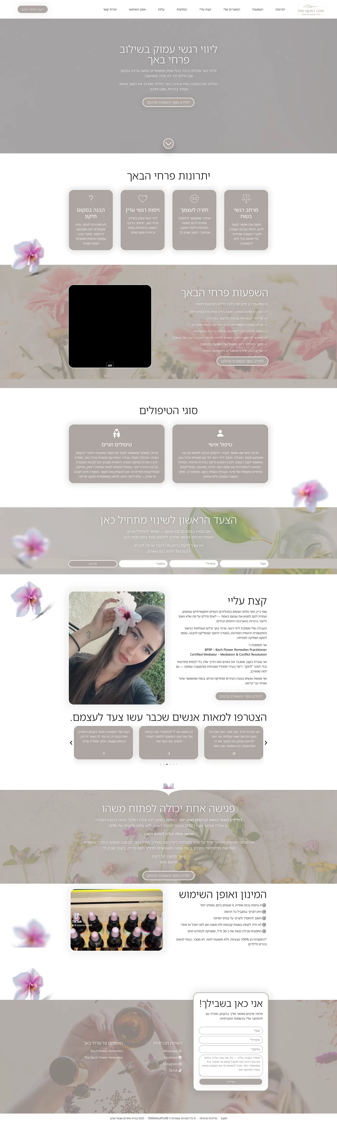 Full screenshot of the homepage for The Quiet Line website
