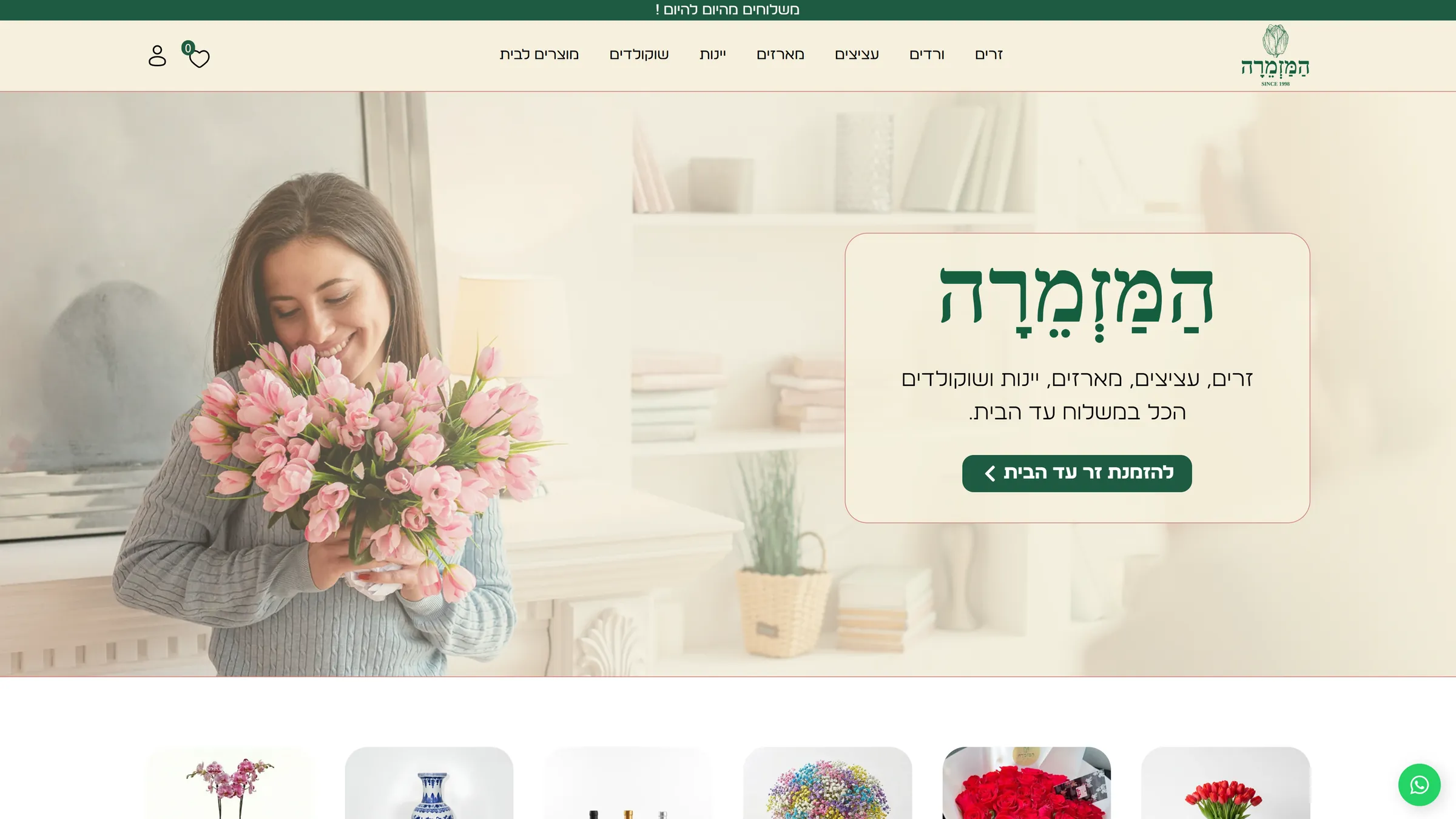 The hero section and main banner of the Hamazmera website