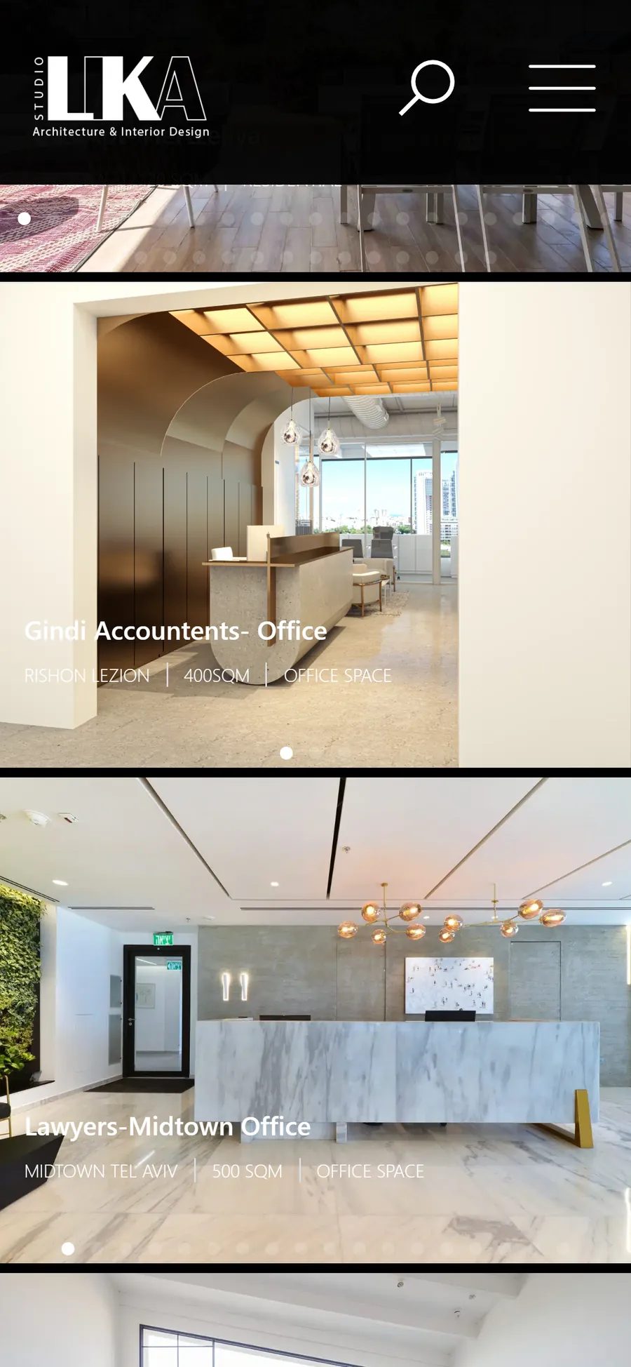 Lika Studio website on mobile, screen 3