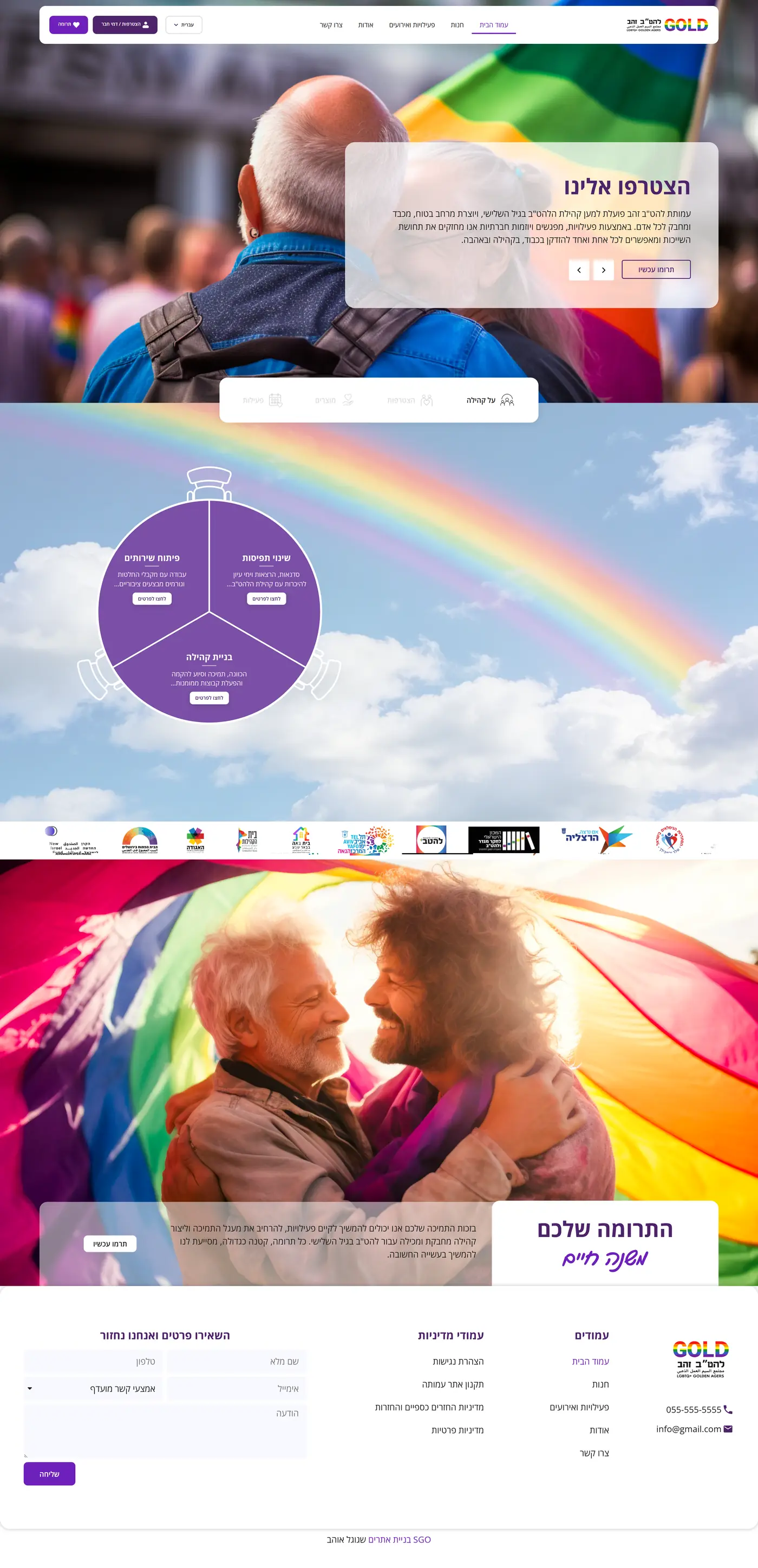 Full screenshot of the LGBT Gold website homepage