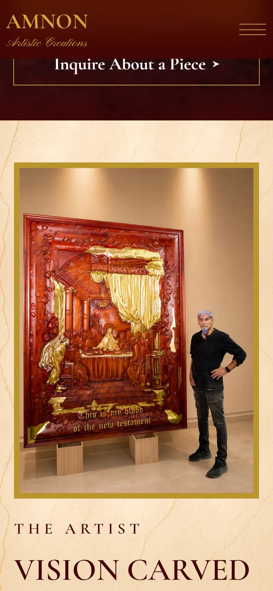 האתר של Amnon Artistic Creations בטלפון, מסך 2