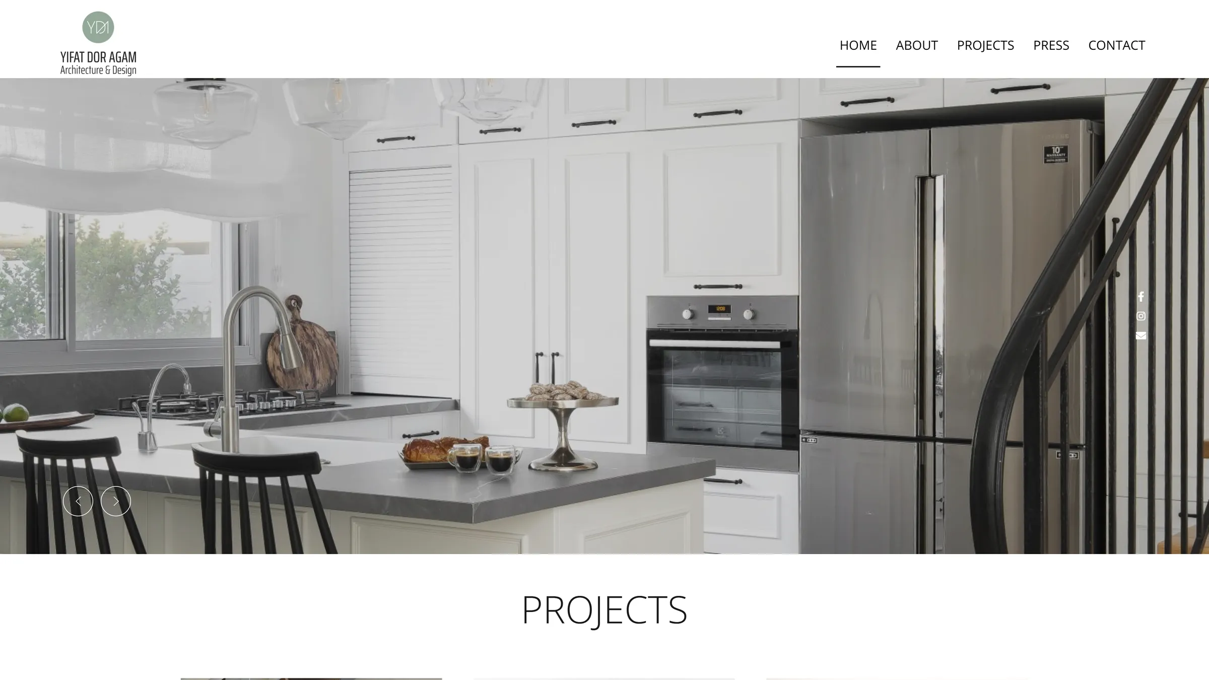 The homepage hero section of the YDA website