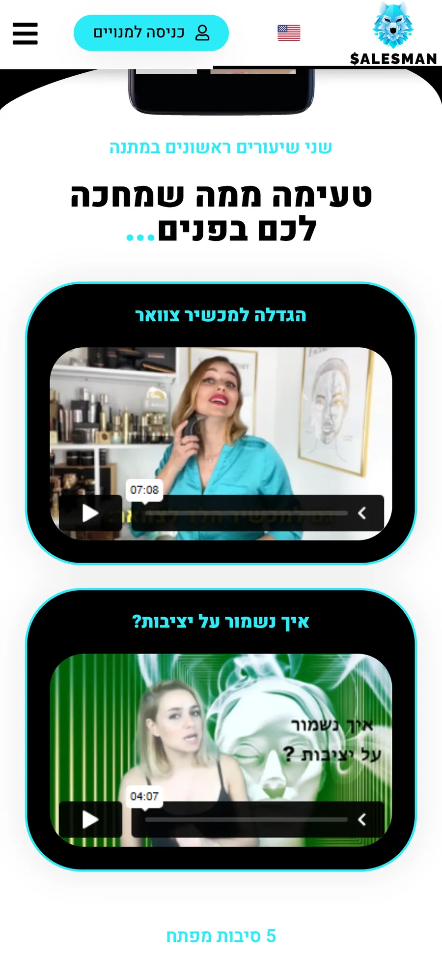 SalesmanApp mobile website, screen 3